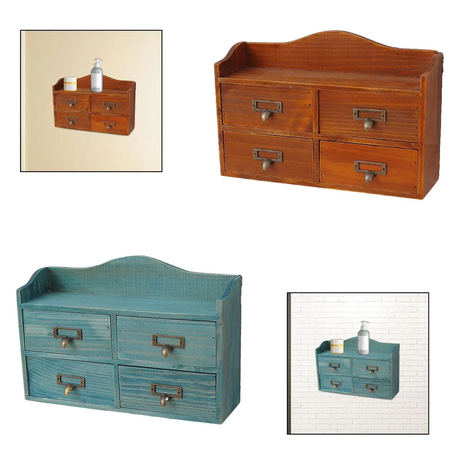 

Desktop Drawer Storage Box with 4 Drawers Cosmetic Box for Workspace Counter