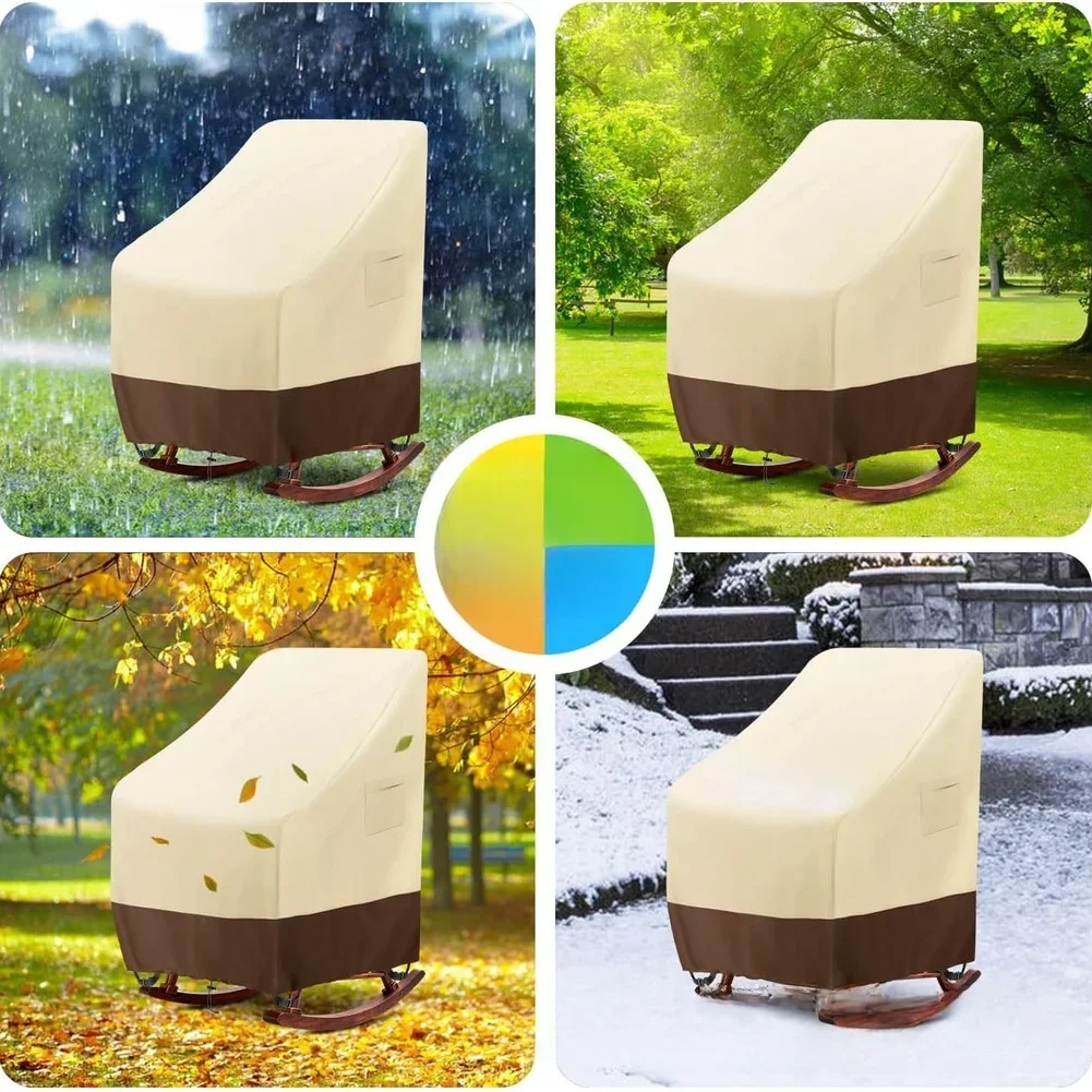 Outdoor Rocking Chair Cover Waterproof Dustproof Resistant Windproof Patio Windproof Swing Chair Covers Outdoor