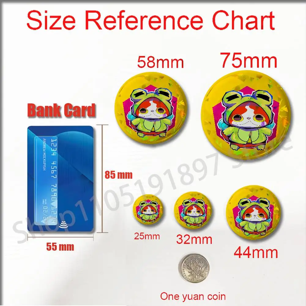 For Cute Cartoon J-Jibanyan Emblem Round Pins Insignia Badge Cover Ornament 75mm Cosplay Brooch Button