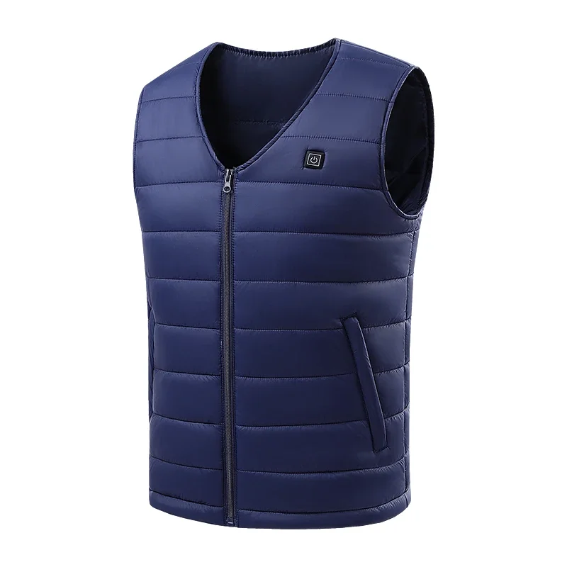 16 Gebieden V Hals Verwarmd Vest Usb Smart Thermisch Vest Mannen Vrouwen Zelfverwarming Mouwloze Jas Winter Thermisch Dons Katoenen Jas 7xl