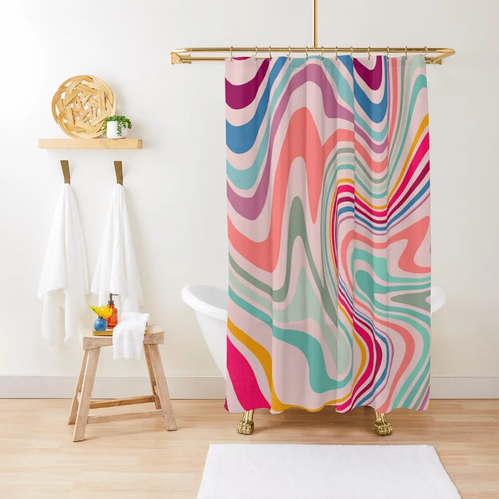 Boho fluid Abstract Swirl Psychedelia Shower Curtain Luxury Bathroom Bathroom Shower Set Toilet Accessories Bathroom Curtain