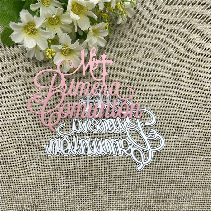 

Mi Primera Comunión Cake Topper dies Metal Cutting Dies Stencils For DIY Scrapbooking Decorative Embossing Handcraft Template