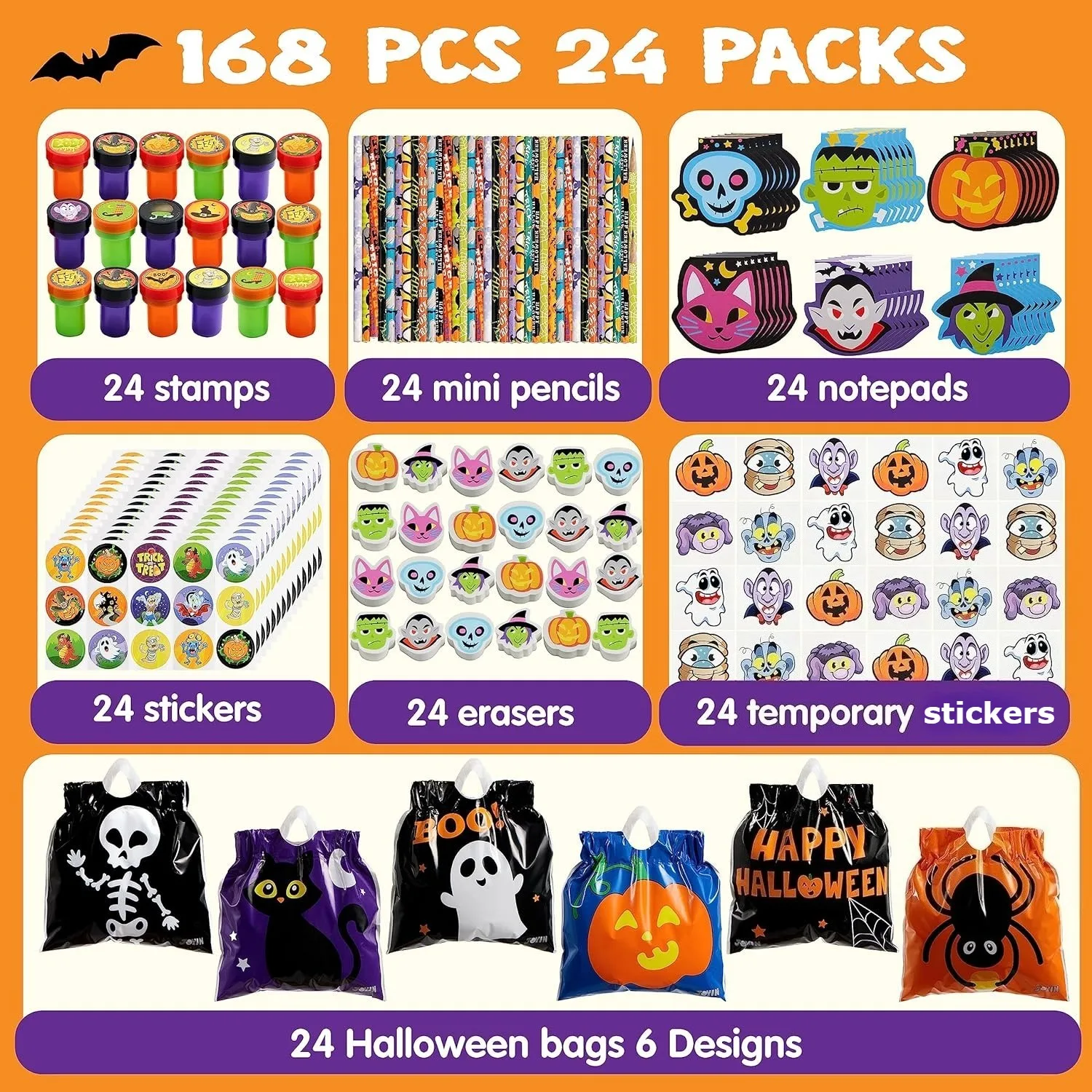 168-Piece Halloween Stationery Party Favor Set – detail image 2