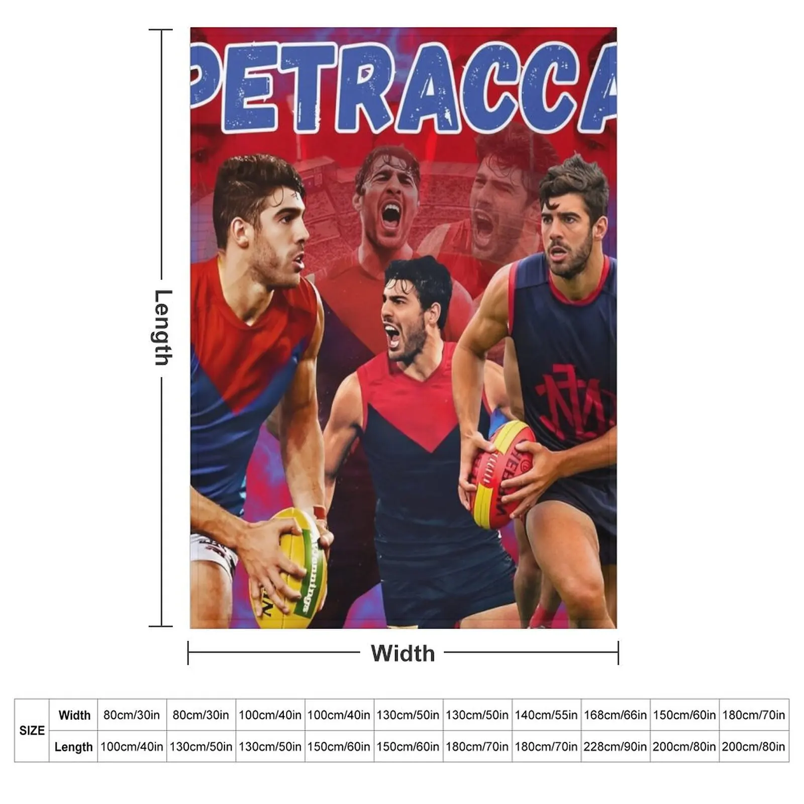 Christian Petracca Melbourne Football Club AFL Throw Blanket Beach Sofa Throw Weighted Fashion Sofas Softest Blankets