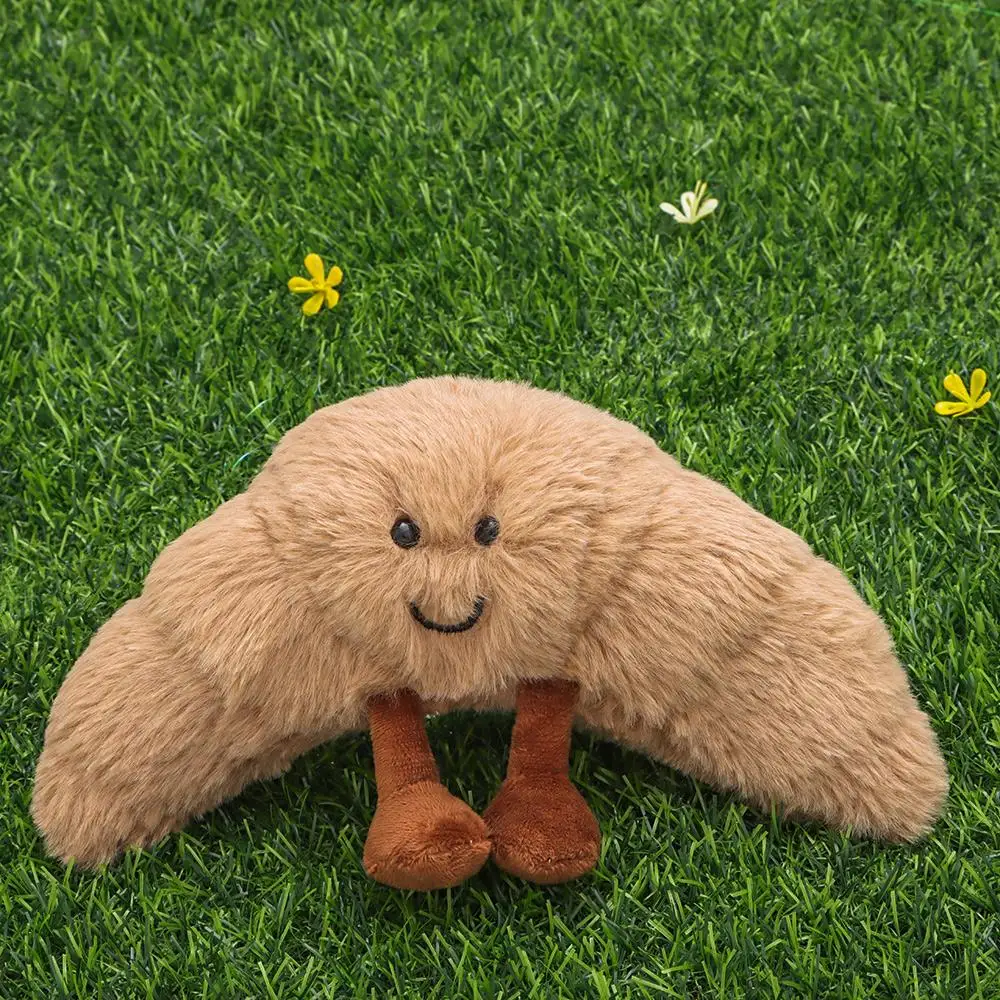 Juguete de muñeca de trapo para decoración de sofá, animales de peluche, Croissant, almohada de pan sonriente, juguetes de peluche