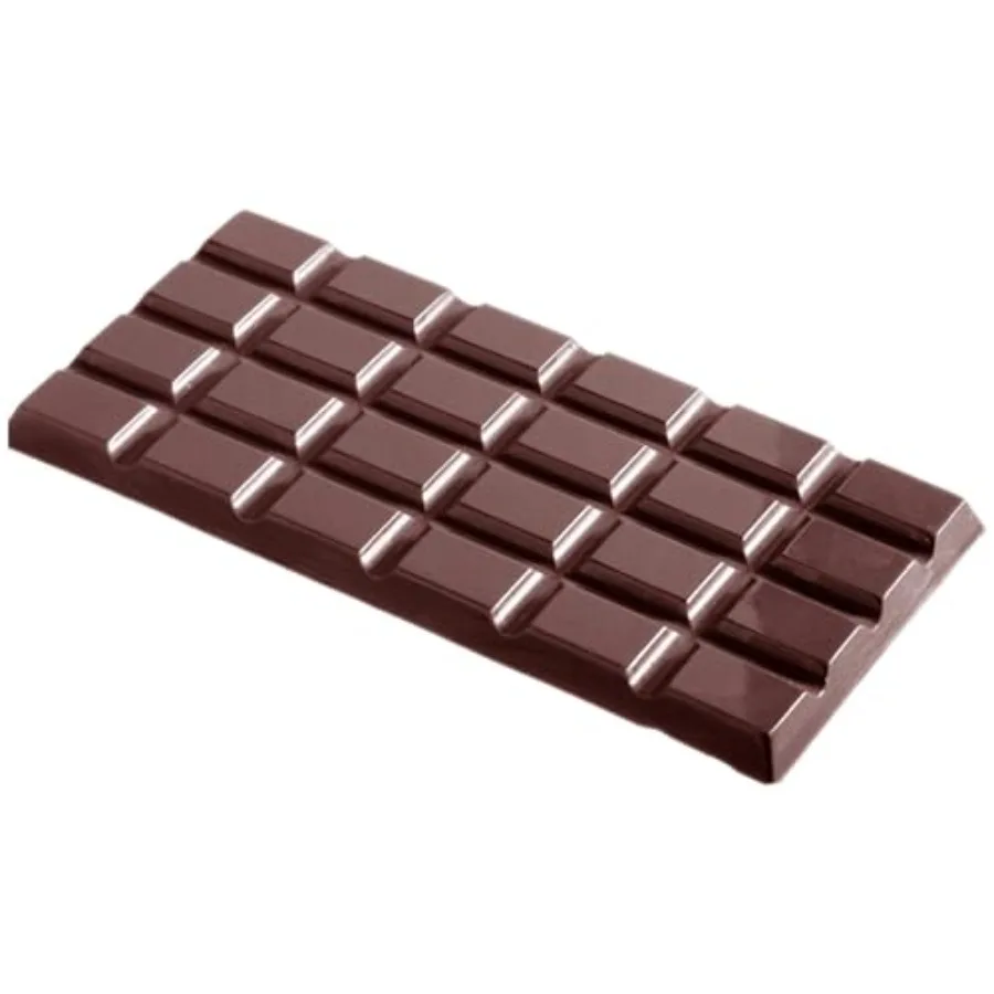 

Chocolate mold for tablet production, polycarbonate material, chocolate color, 3 divided rectangular cavities, 77mm x 155mm x 1