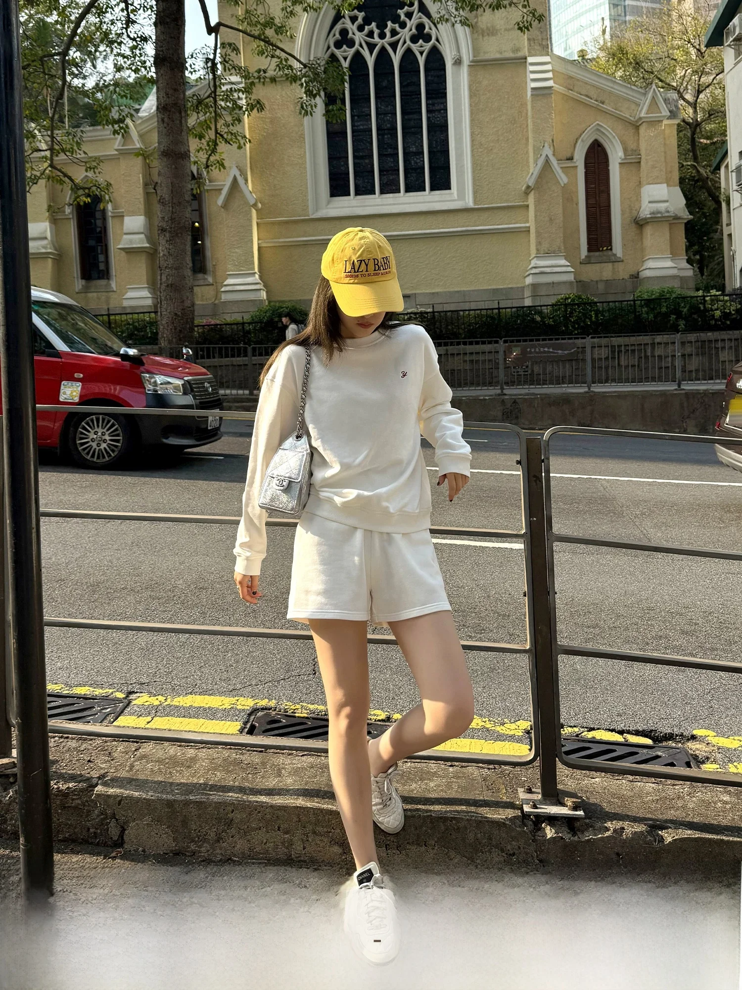 

Yang Xiaoyao Hanmashortsuit Set Combed Cotton Linen Y Stitching Casual Sports Hoodie Shorts Early Spring Women's New Style