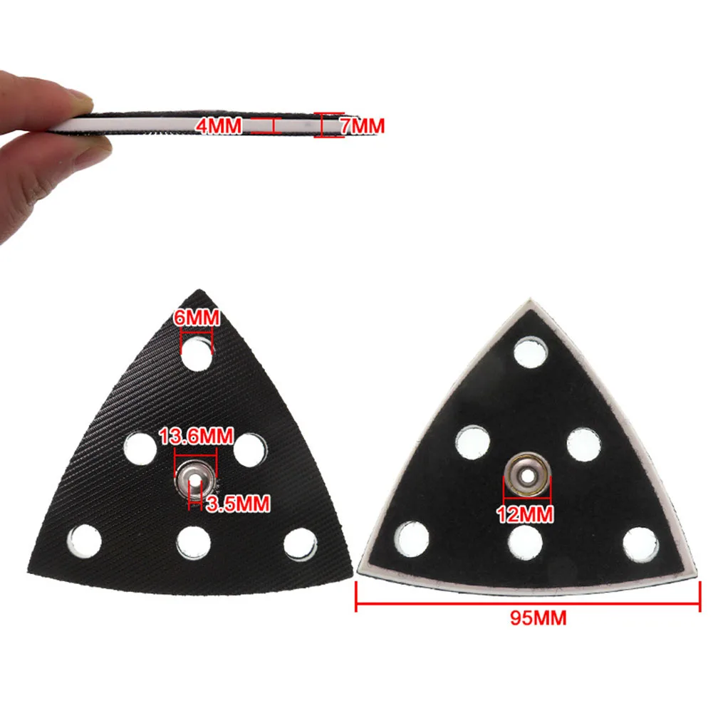 1Pcs Sanding Pad Triangle Sandpaper 90mm Sponge Sanding Disc 6 Holes Hook And Loop For Polishing Phone Shell Paint-Surface