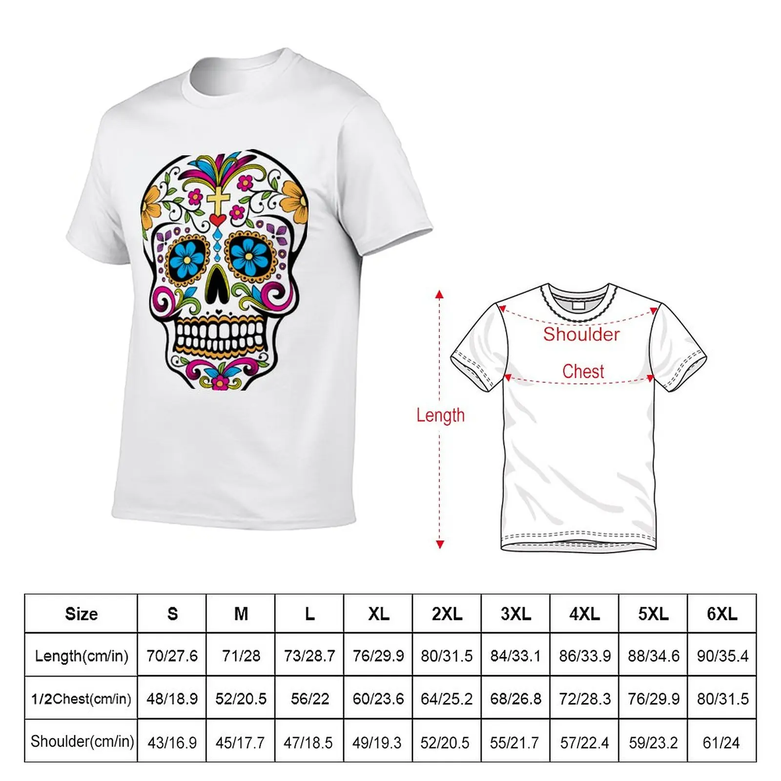 New Catrina sugar skull T-Shirt t-shirts man plus size tops t shirts for men pack