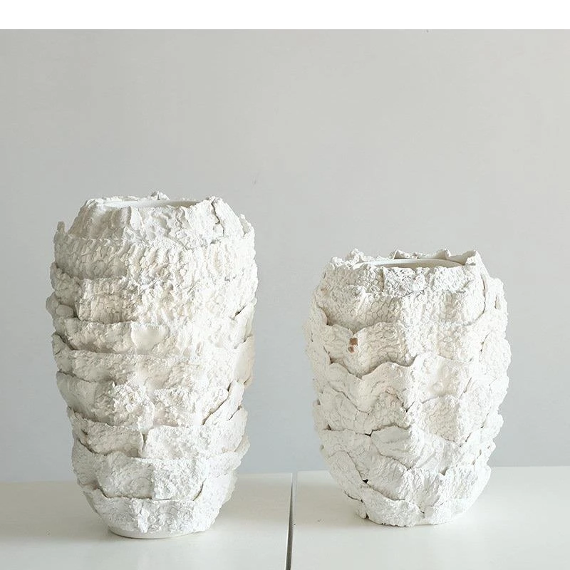 Petal Pleat Decorative Vase Ceramic Flower Pots Desk Decoration Arrangement Room Aesthetics Modern Decor Floral Vases