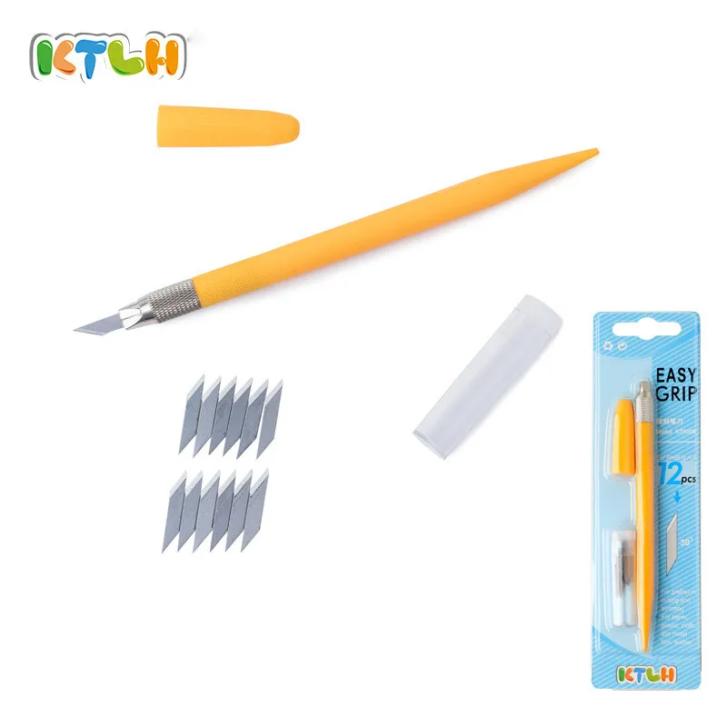 Model DIY Craft Knife Set with 12 Blades for Gundam Model Carving Military Scrapbook Wood Paper Cutting Precision Hobby Tool