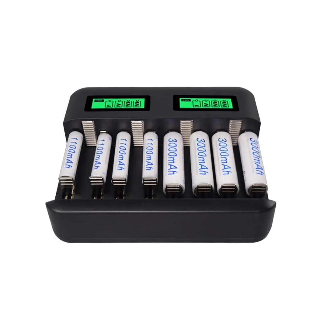 

Smart Multi Bay Battery Charger LCD Digital Charger for AA AAA C D Rechargeable Batteries