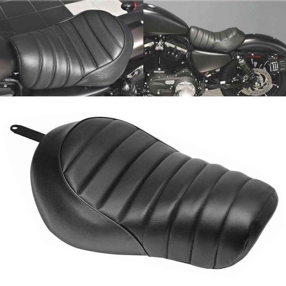 

Motorcycle Black Leather Front Driver Solo Seat For Harley Sportster Iron XL 883 1200 XL883N Roadster Custom 2016-2021 2020 2019