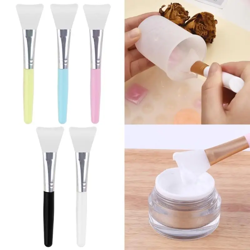 127C 5Pcs Silicone Face Mask Brush Applicator for Facial Cleansing Tools Colors Rando