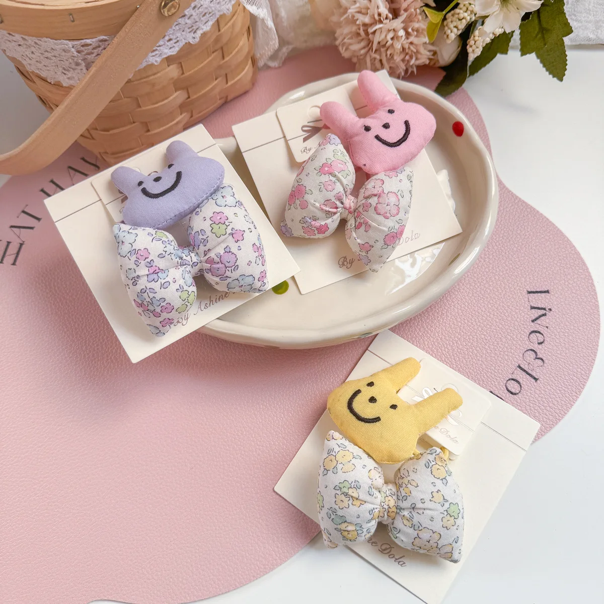 

Эластичные ленты для волос для маленьких девочек, веревочные завязки для волос с мультяшным кроликом, цветочный принт, бант, держатель для хвоста, резинки, детские головные уборы для волос