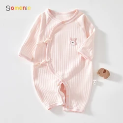 Boys Girls Newborn Jumpsuit Baby Cotton One-Piece Romper Infant  Long Sleeve Boneless Pajamas Four Seasons 0-6M