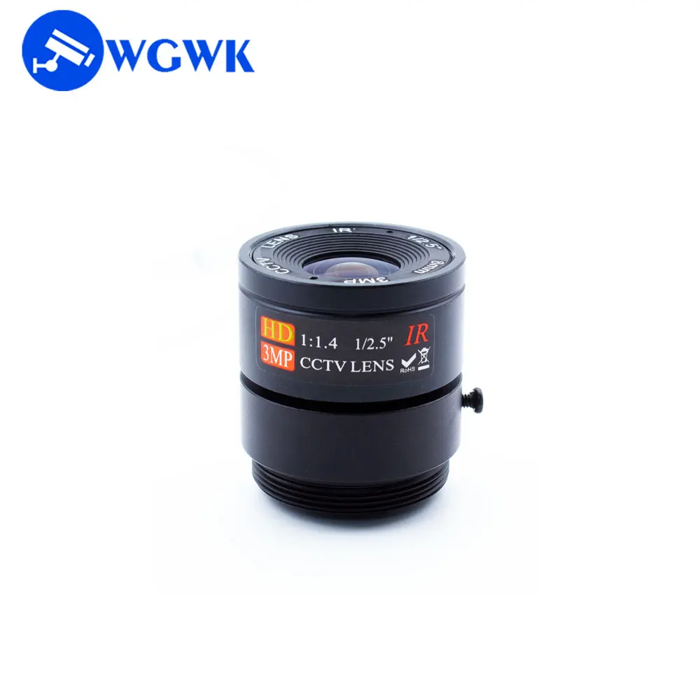 WGWK High Quality Industrial 4mm/6mm/8mm Fixed Focus Lens 1/2.5\