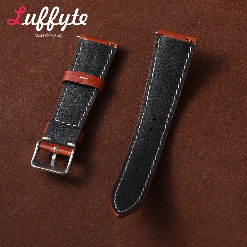 Oil Wax Skin Watch Band Quick Release Genuine Leather Watch Strap 18/19/20/21/22mm Comfortable Wrist Belt Watch Accessories