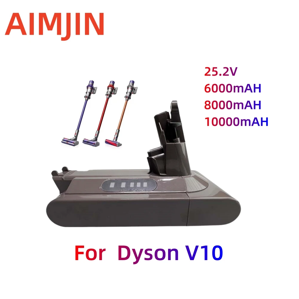 25.2V 10AH Li-Ion Stofzuiger Oplaadbare Batterij Voor Dyson V10 Absolute V10 Pluizige Cycloon Motorhead SV12 Lithium Batteries