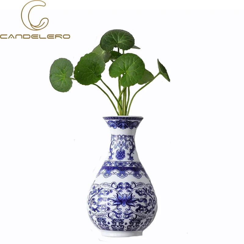 

Mini Flower Vase Ceramic Blue And White Vase Home Decor Living Room Decoration Table Desk Art Chinese Enamel Vases Dropshipping