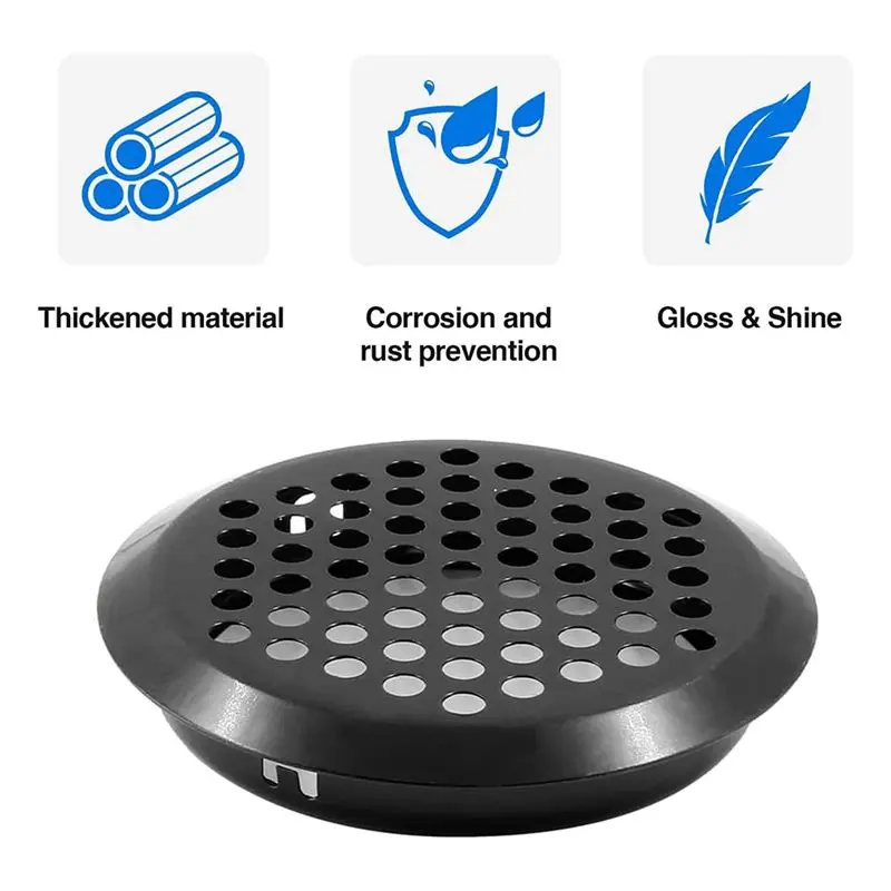 DT17 Round Air Vents 2 Inch 30Pcs Stainless Steel Soffit Vents Ventilation Mesh Hole Louvers for Kitchen Cabinet