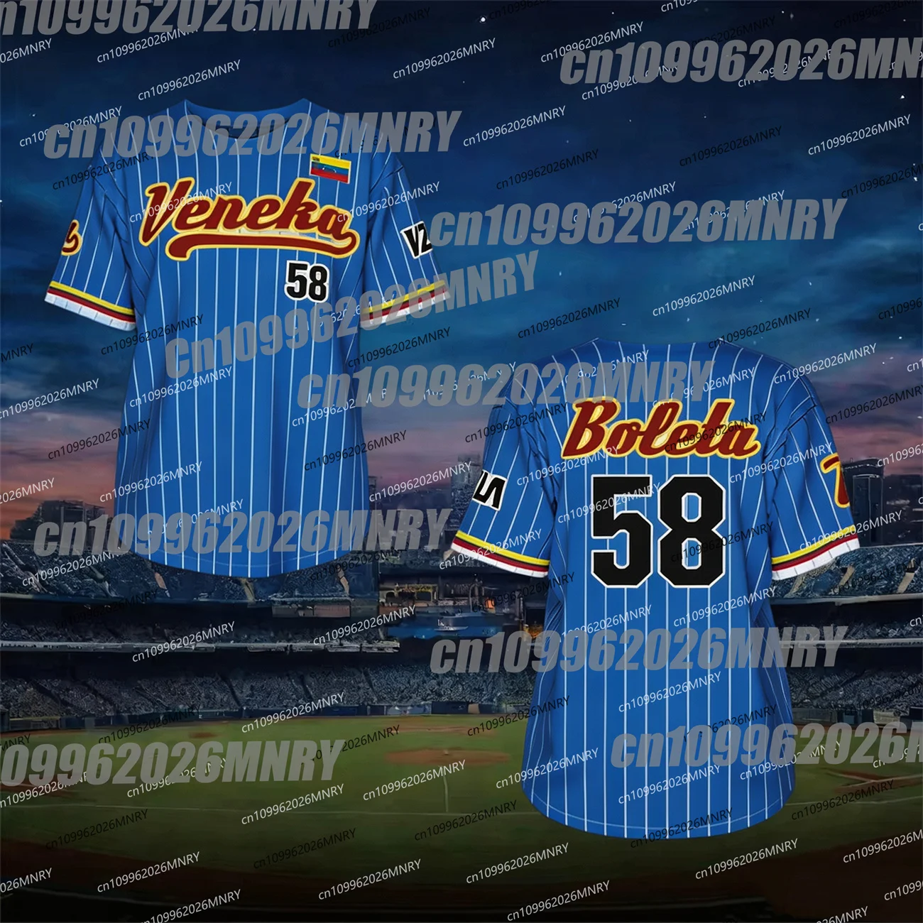 Veneka 58 Baseball Venezuela Libre Children's top Matching family Venezuela Baseball Jersey Venezuela Shirt Baseball Man T-shirt