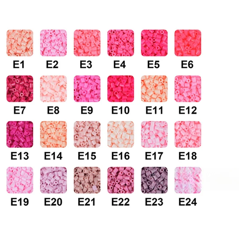 E set of 24 colors, 50 grams each (approx. 5000 beads per pack, 25 packs total), DIY pixel puzzle and handmade bead materials