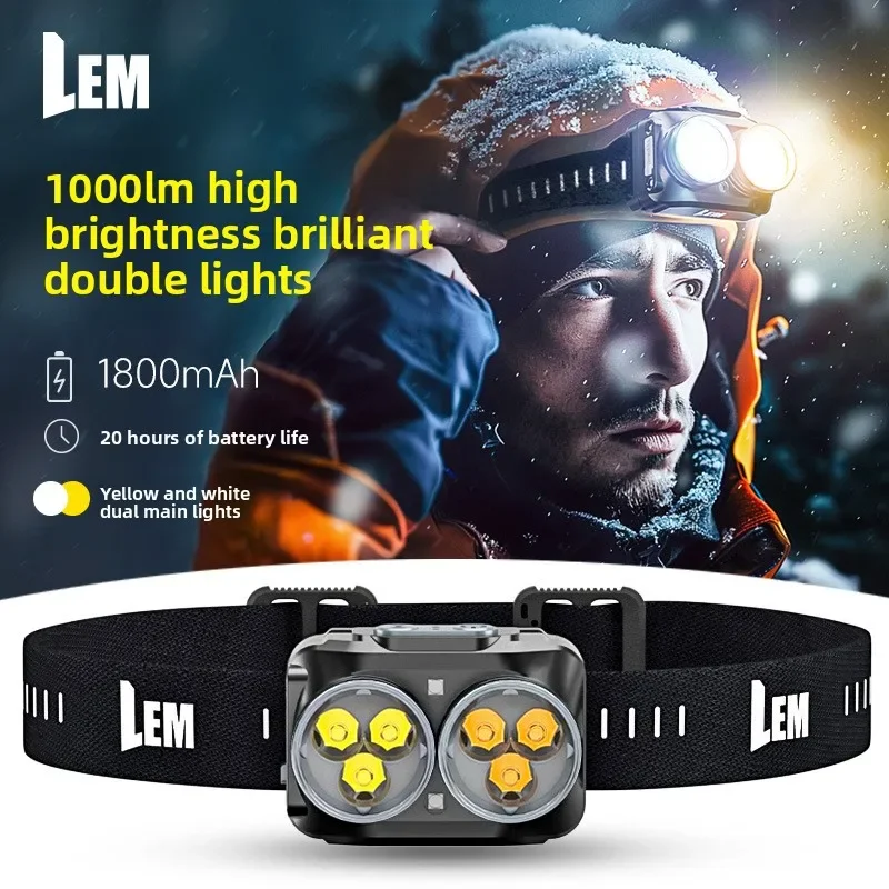 Rechargeable Ultra-Bright Headlamp - Motion Sensor Light for Night Fishing, Seafood Foraging & Outdoor Lighting