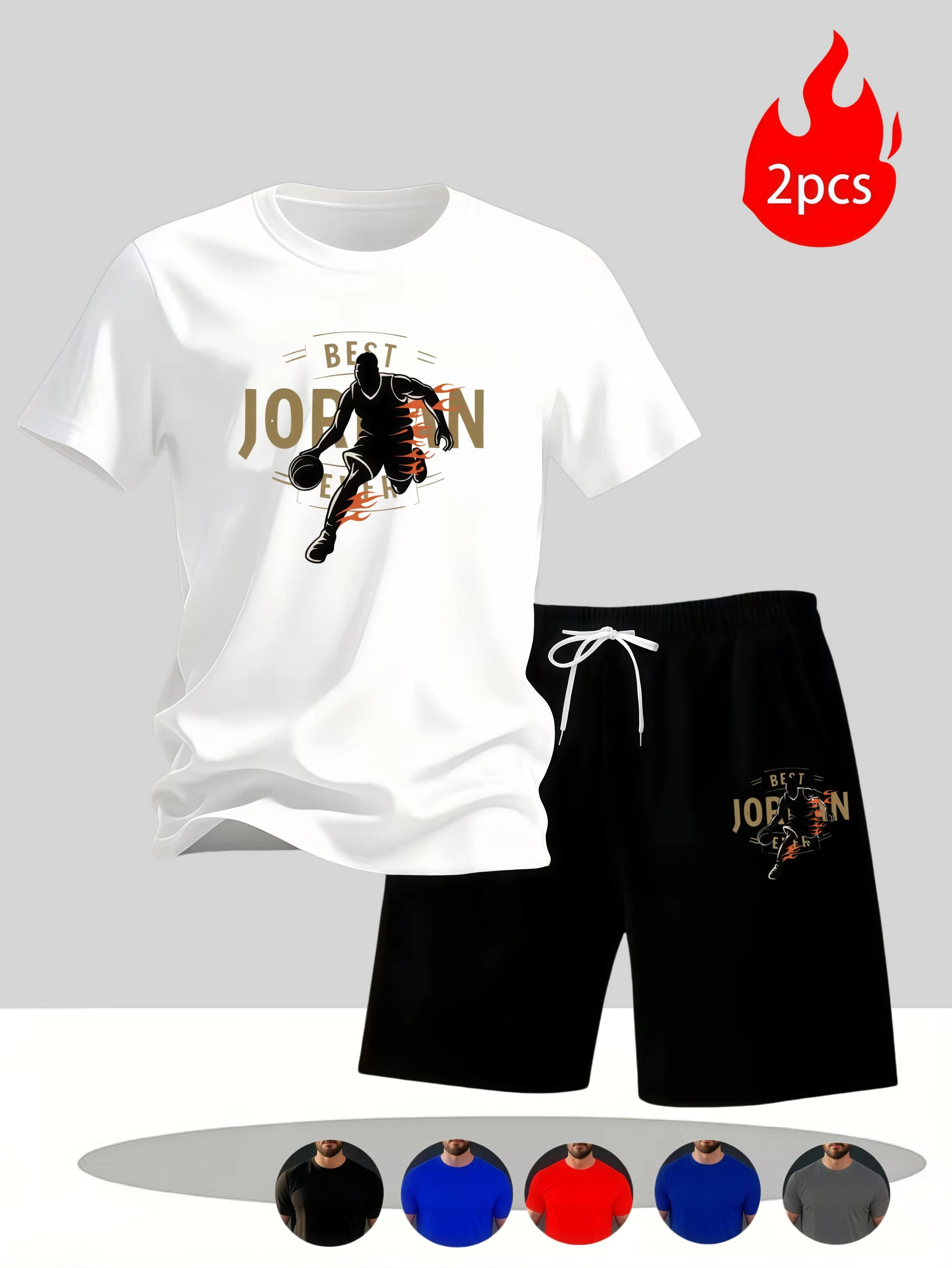 Ensemble Homme Été 2026 – T-shirt et Short Décontracté Urbain Tendance – Tenue Sportive Quotidienne de Haute Qualité à Col Rond et Manches Courtes