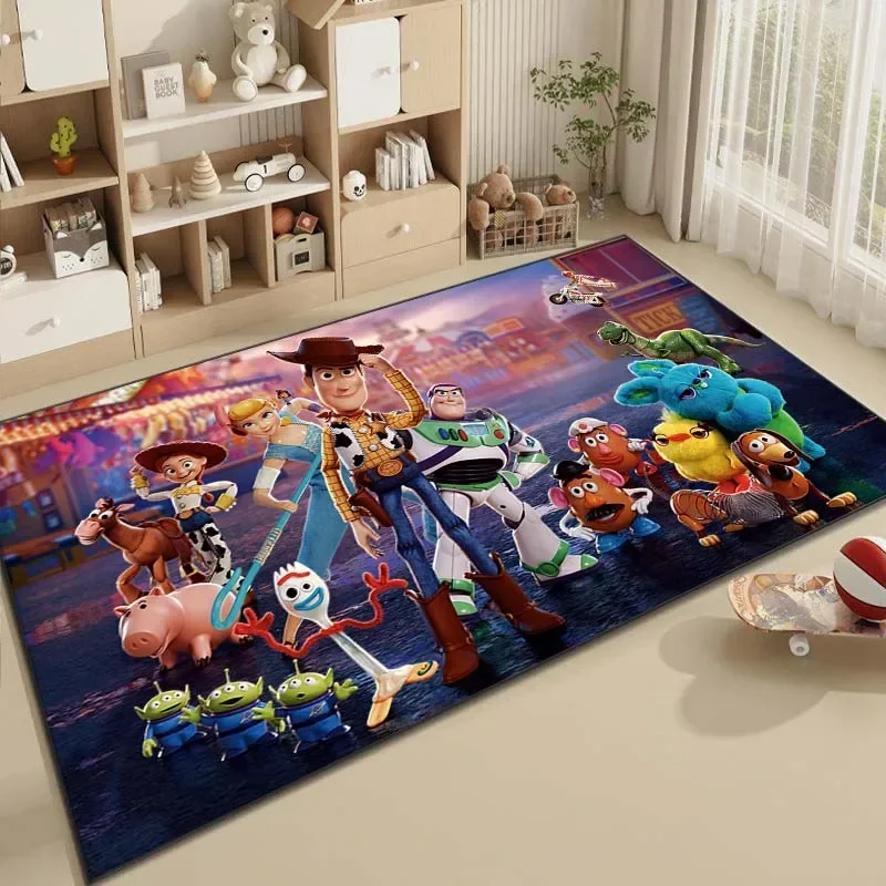 Disney Toy Story  Area Rug for Living Room Bedroom Buzz Lightyear Woody Carpet Bedside Bathroom Floor Mat Kid's Room Home Decor