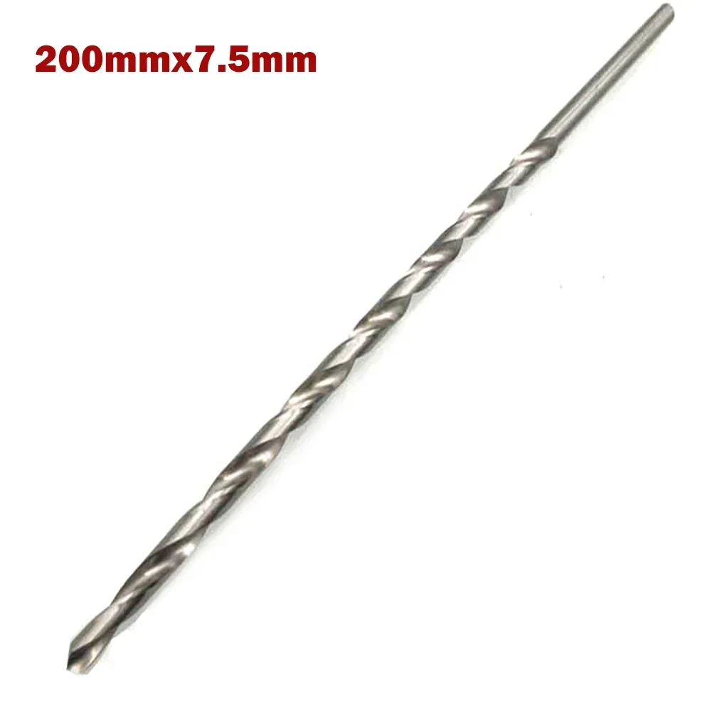 1pc 200mm Auger Drill Bits Extra Long HSS 2-10mm Round Shank Double Groove Bit For Metal Wood Drilling Impact Drills Accessories