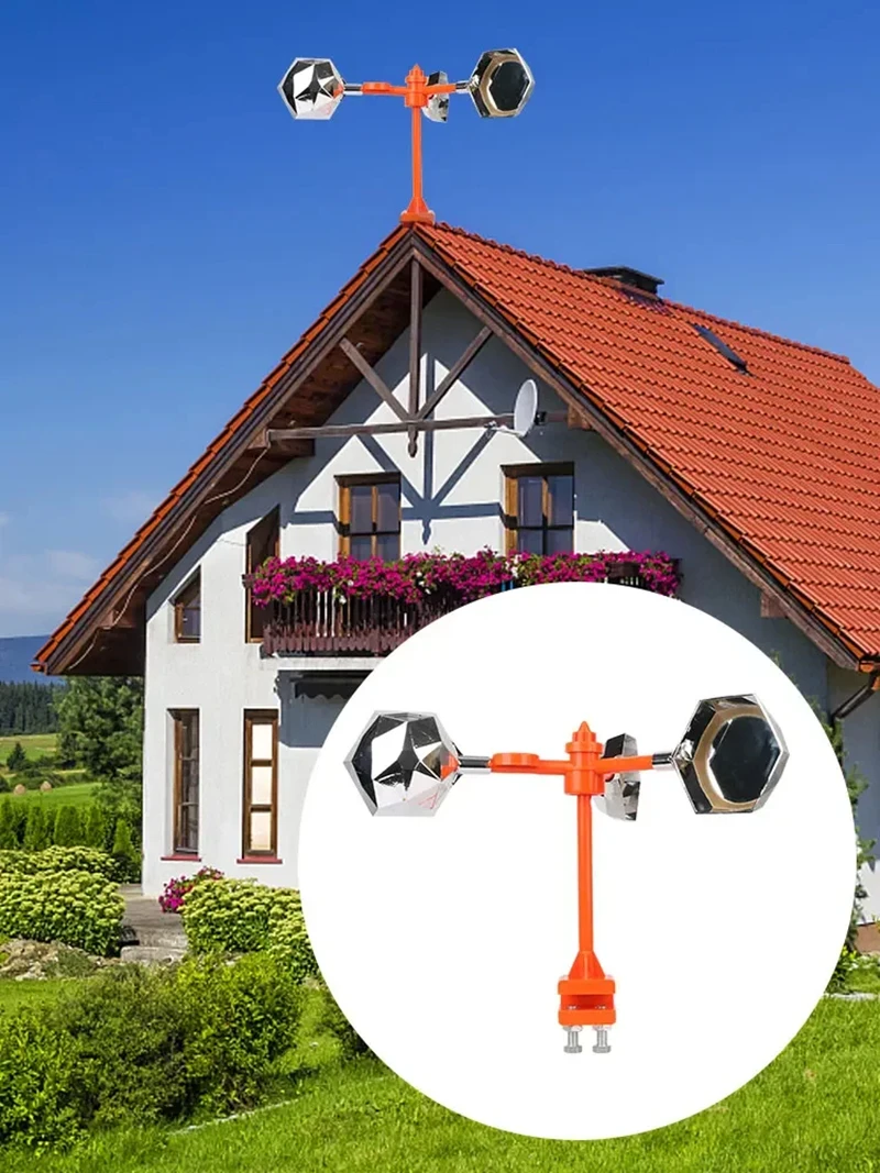 360° Rotation Bird Repeller Solar Powered Voice Bird Repellent Outdoor Farm Orchard Solar Powered Wind Bird Repellent Device