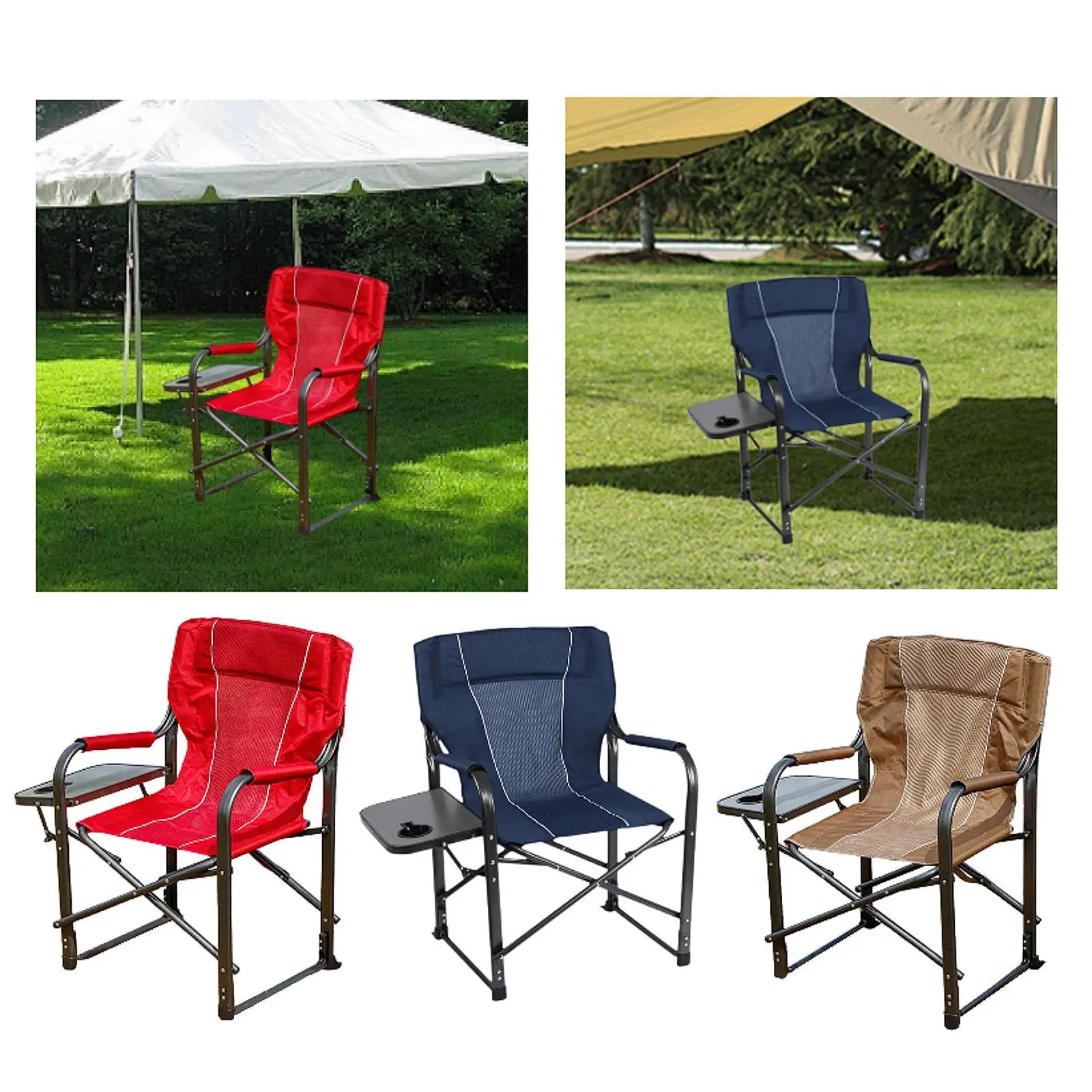 Camping Directors Chair Foldable Sturdy Lightweight Camp Chair Portable Folding Chair for Sports Lawn Concert Fishing Beach