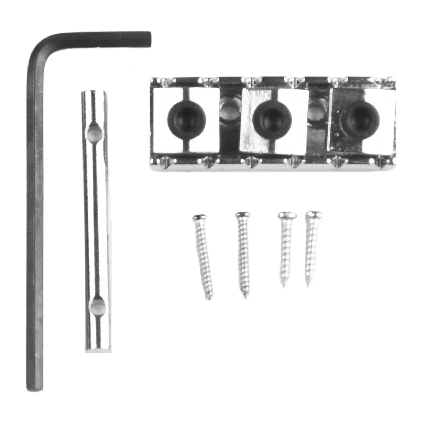 Stainless Steel Guitar Locking Nut String Lock Top Mount Type ST Electric Guitar Bridge Applicable Comes with Screws and Wrench