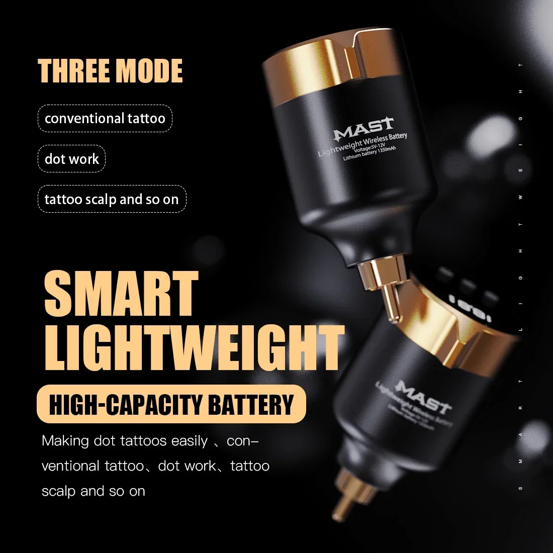 New Mast Wireless Tattoo Battery Three Mode LCD Screen Fast Charge RCA Power Supply For Tattoo Rotary Machine