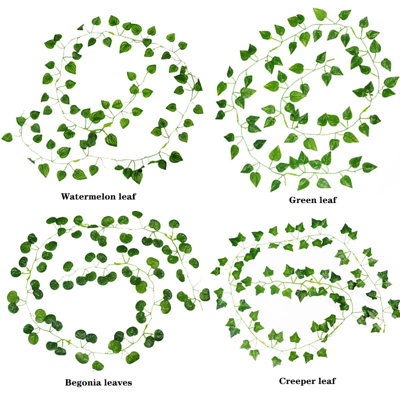 2.1M pianta artificiale verde edera foglia ghirlanda di seta appeso a parete vite decorazione del giardino di casa festa di nozze fai da te