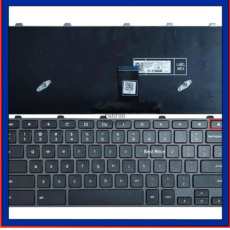 

Замена клавиатуры ноутбука с американской раскладкой, совместимая с Dell Chromebook 11 3100 5190, 00D2DT 0H06WJ