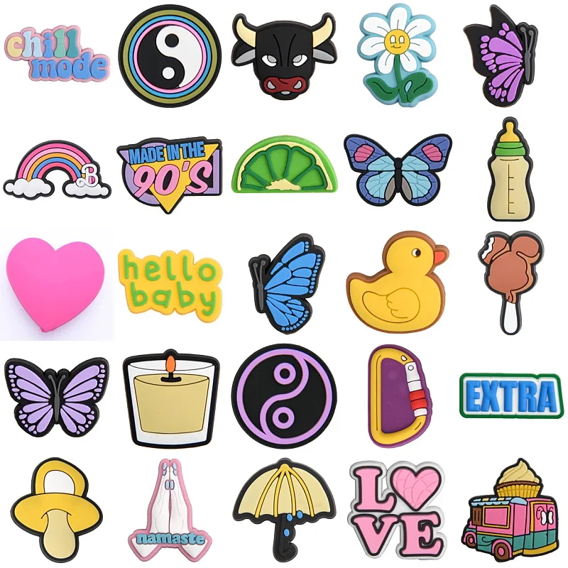 Hot Sale New Cartoon Charms Baby Duck Butterfly Ornaments Shoe Decoration Cute Garden Shoe Accessories Buckle Kids Gift