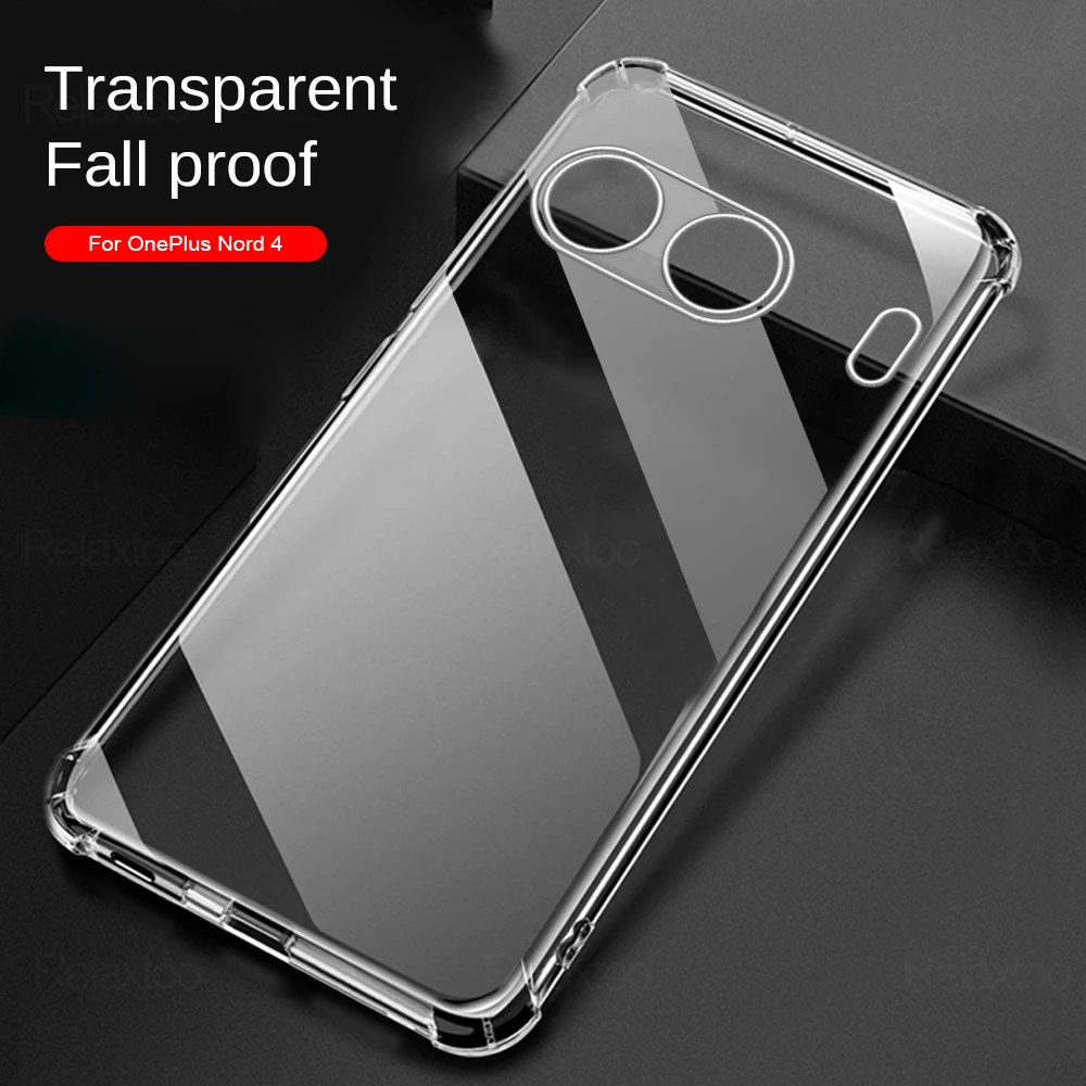 Clear Phone Case For OnePlus Nord 4 2024 6.74 inches Soft TPU Protective Shell One Plus 1+ Nord4 1+Nord4 Shockproof Back Cover