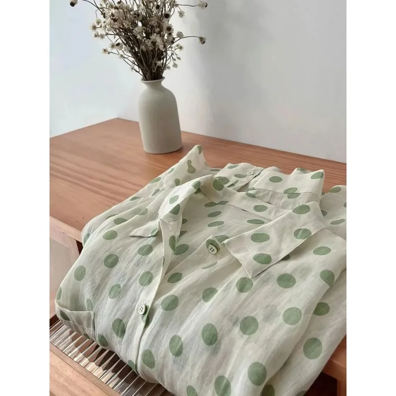 

Women's Chinese Style Linen Blouse Retro Floral Print Mandarin Collar Mid-Length Shirt Dress