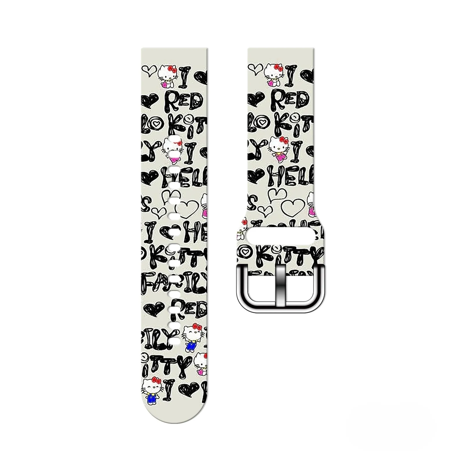 

Lovely Hello Kitty Printed Strap for Samsung Galaxy 7/6/5 40mm 44mm Band Replaceable Bracelet for Xiaomi Amazfit Watchband
