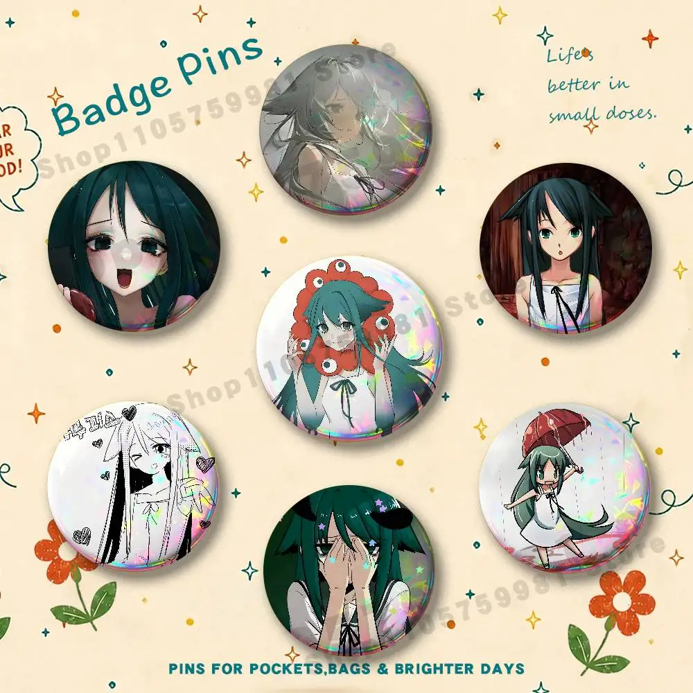 S-Saya no Uta Anime Brooches for Bag Decor Jewelry Accessories Gift 25/32/44/58/75mm Round Cartoon Badges