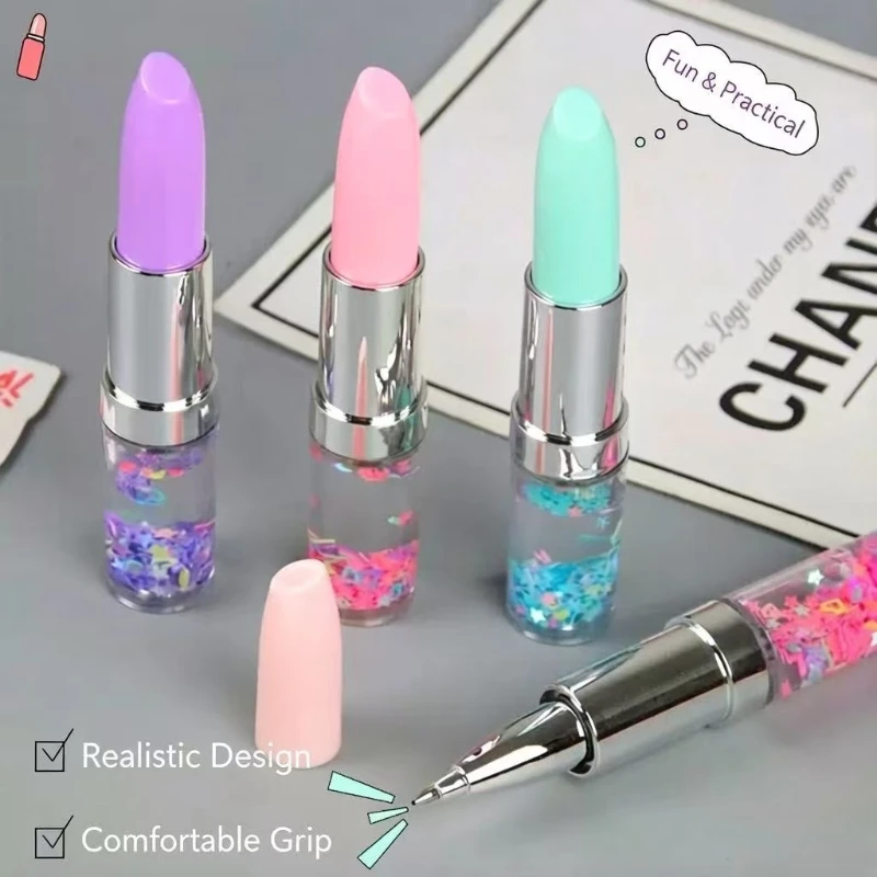 

Sense Creative Stationery Internet Celebrity Girl Heart Lipstick Neutral Pen Cute Student Ins Romantic Office School Supplies