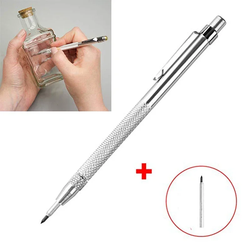 Aluminum Carbide Tip Scriber Etching Engraving Pen With Clip Magnet For Glass Ceramics Metal Sheet 5.7 Inch