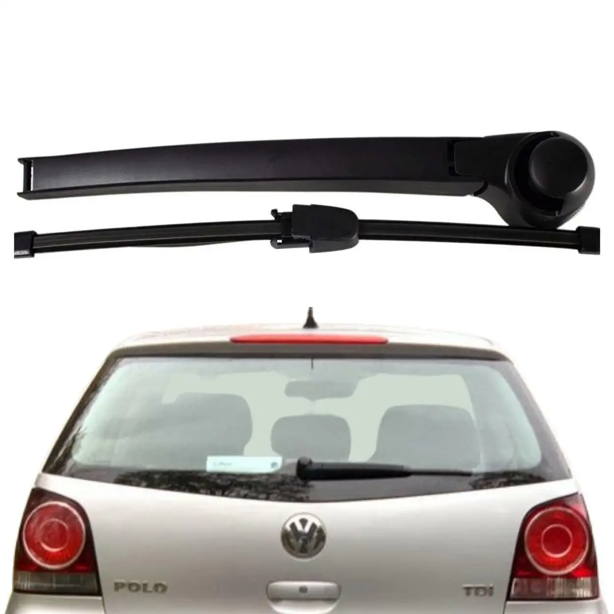 1set Rear Wiper Arm and Blade Replacement Kit for Volkswagen Polo2005-2009 Rear Windshield Windscreen Washer Wiper Arm Blade Set