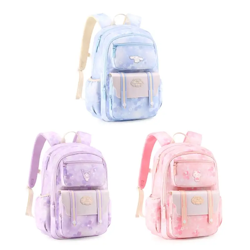 

Sanrioed Kuromi Cinnamoroll Hello Kitty Children Backpack Cute Schoolbag Student Cartoon Large Capacity Shoulder Bag Gift