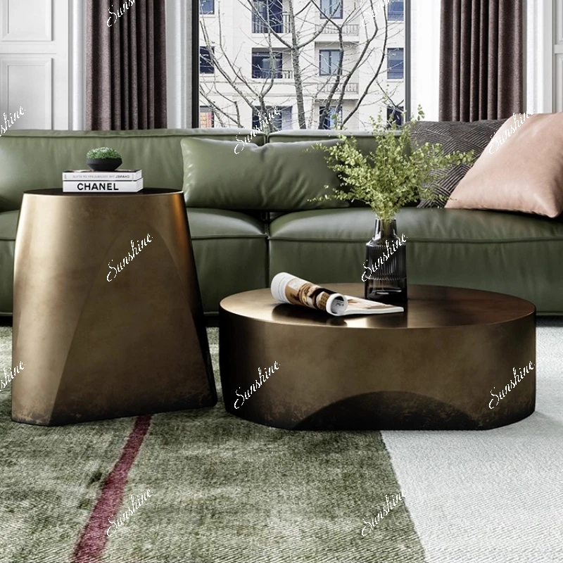 

Italian minimalist retro style coffee table Modern minimalist, antique copper coffee table