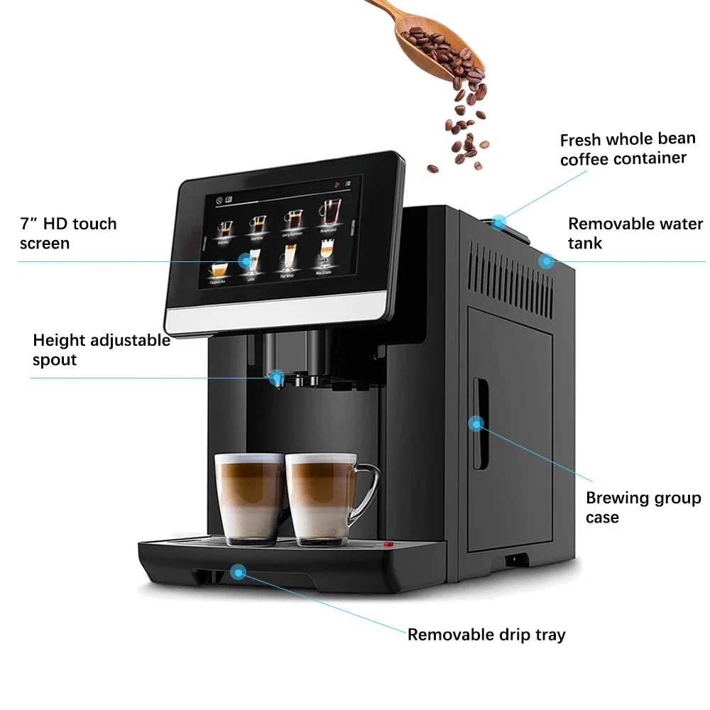 Custom Fully Automatic Commercial Digital Touch Screen Coffee Espresso Machine