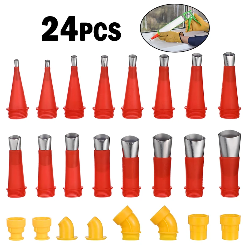 22pcs Stainless Steel Sealing Nozzle Finisher Silicone Sealant Finishing Tool Accessories For Kitchen Bathroom Corner