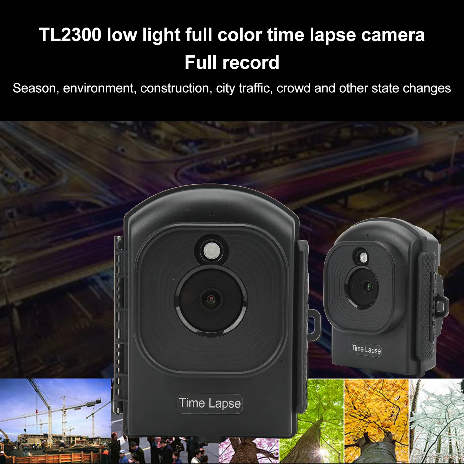 

Time Lapse Video Camera Outdoor Security Time Lapse Camera ABS Metal Multiple Shooting Modes 2.4in LCD for Outdoor Records